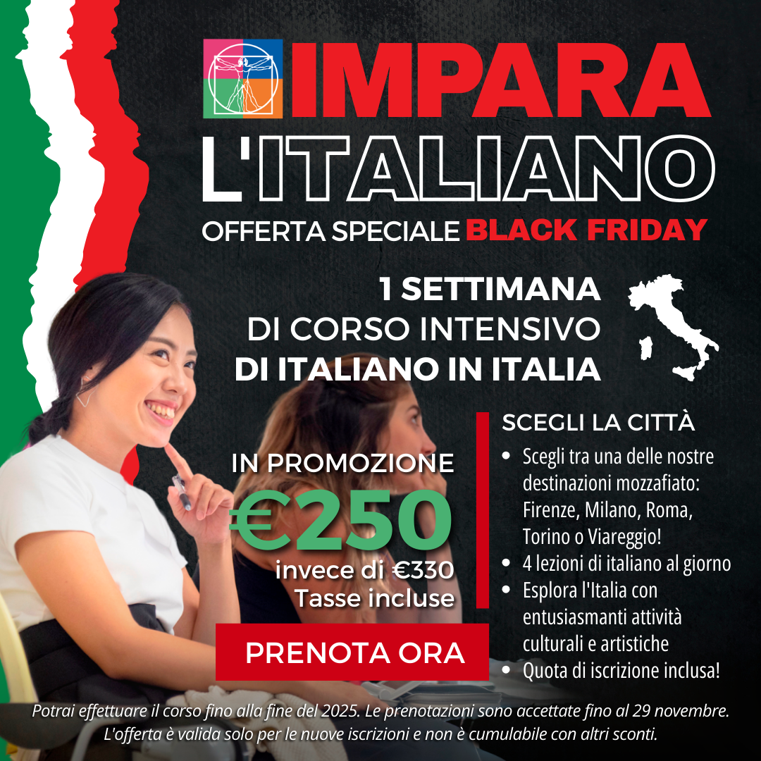 Offerta Black friday per studiare italiano in Italia