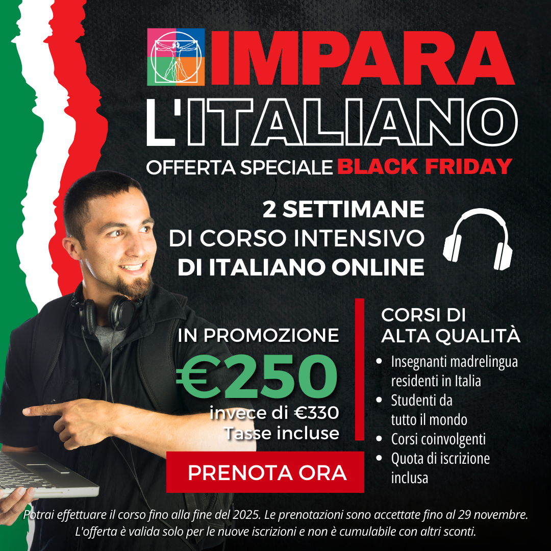 Offerta Black friday per studiare italiano in Italia