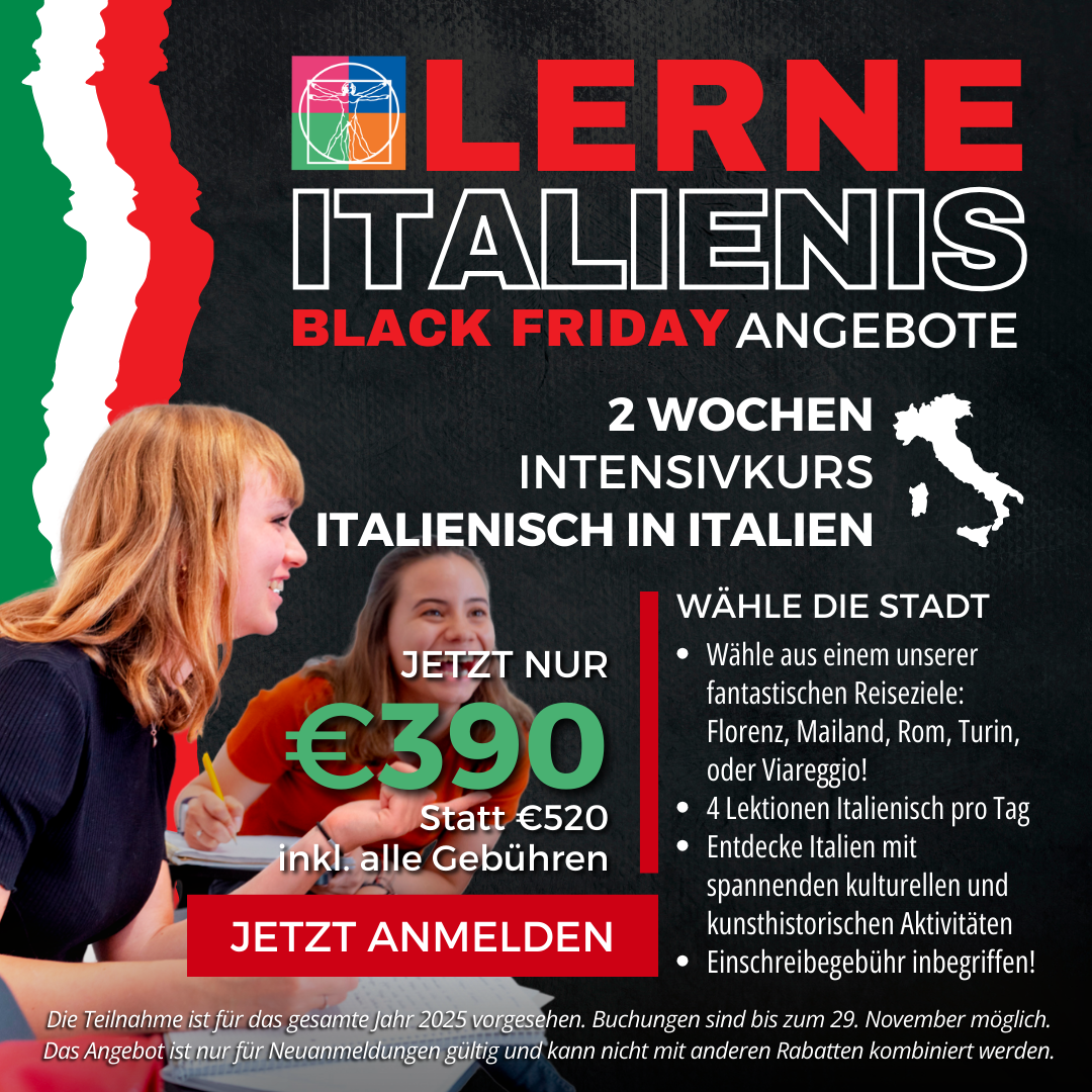 Black Friday Offer to Study Italian in Italy