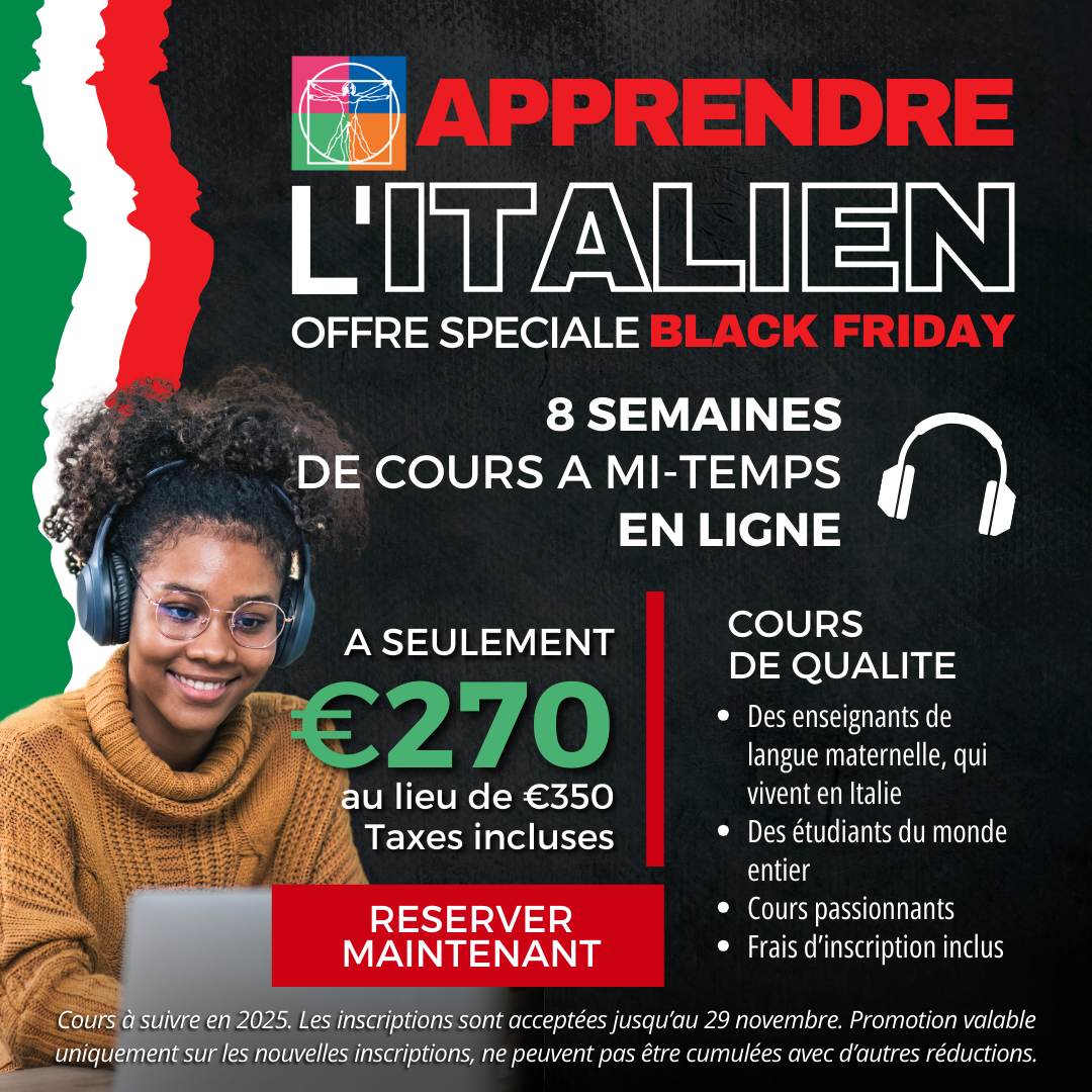 Offerta Black friday per studiare italiano in Italia